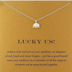 Elephant Pendant Necklace – “Lucky Us” Friendship & Memory Jewelry Minimalist